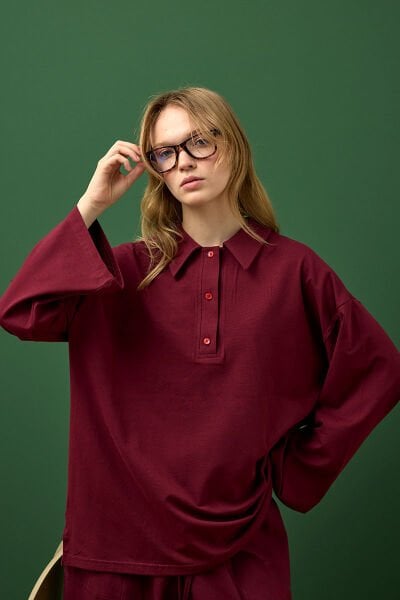 Bordo Süprem Polo Yaka Body