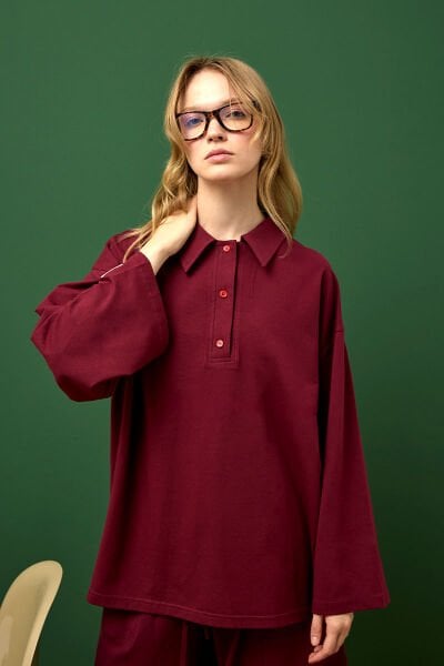 Bordo Süprem Polo Yaka Body