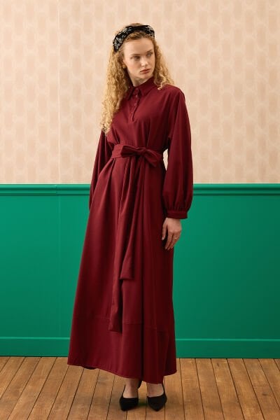 Bordo Vintage Elbise