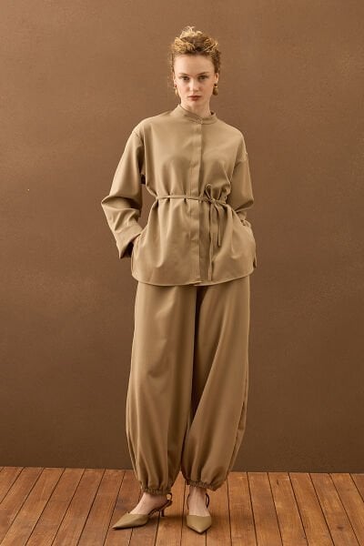 Vizon Krep Şalvar Takım