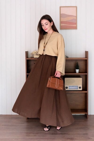 Acı Kahve Müslin Balon Etek