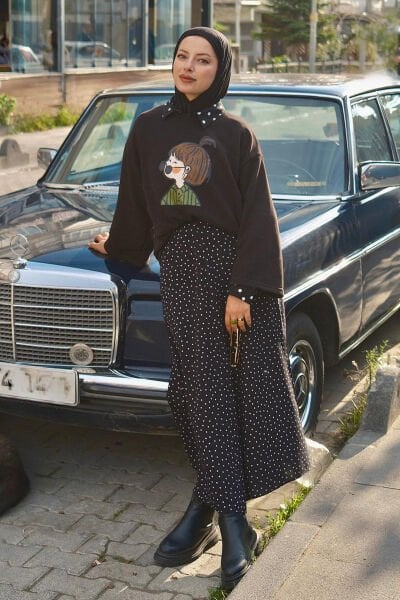 Siyah Baskılı 3 İp Body