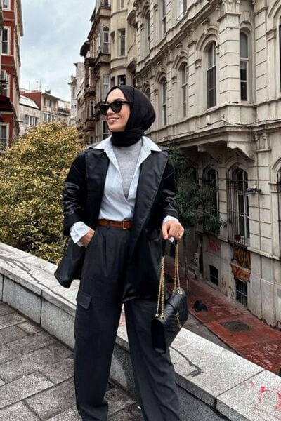 Siyah Deri Ceket I Sena