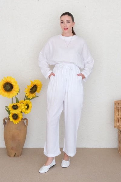 Beyaz Müslin Salaş Takım