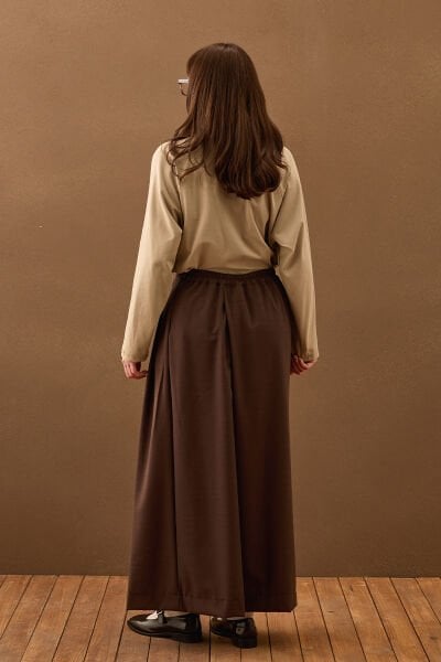 Acı Kahve Poliviskon Etekli Pantolon