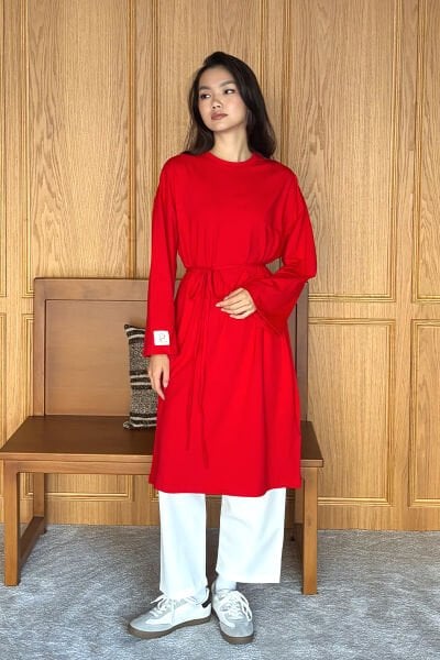 Kırmızı Tesettür Body