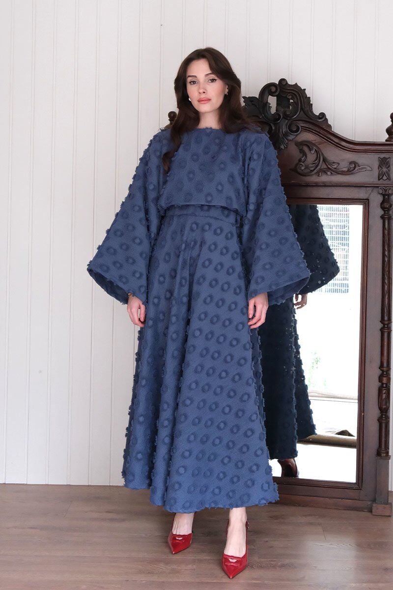 İndigo Püskül Detay Etek