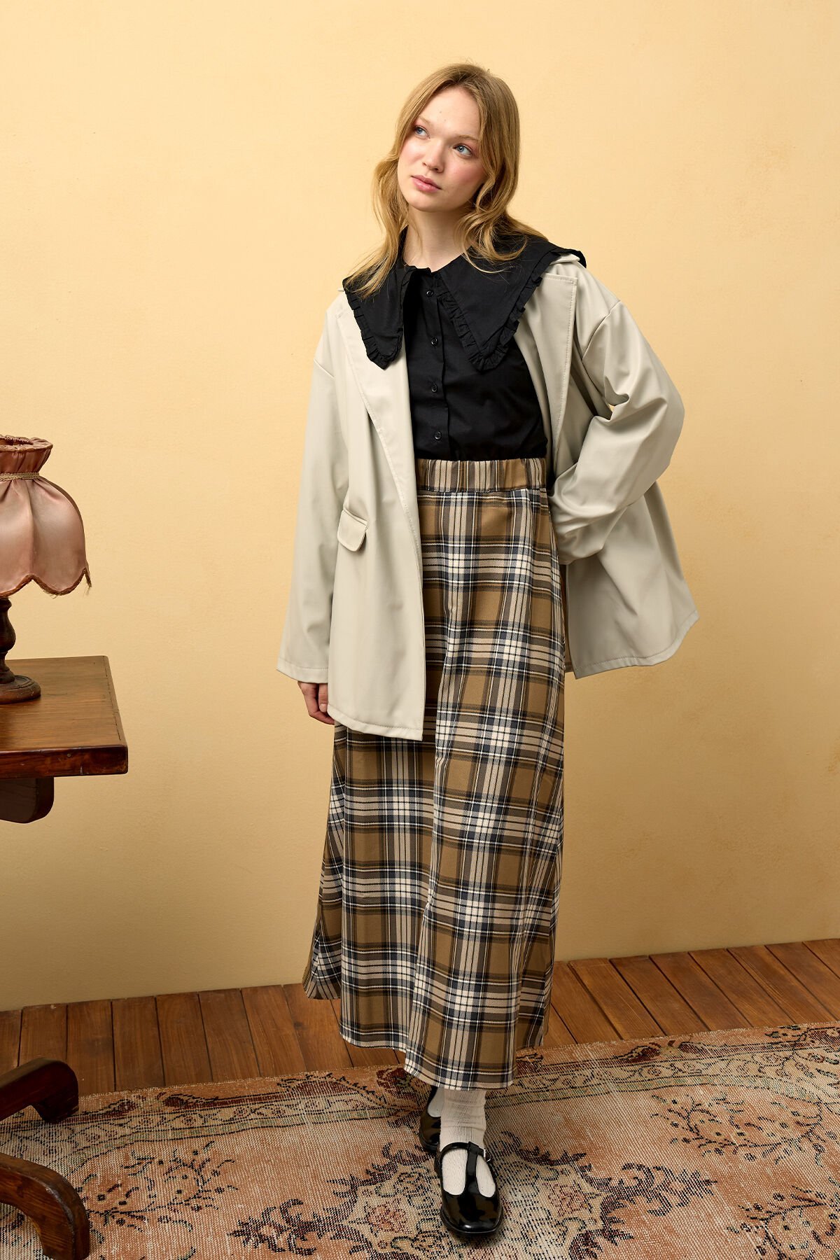 Karamel Ekose Kloş Etek