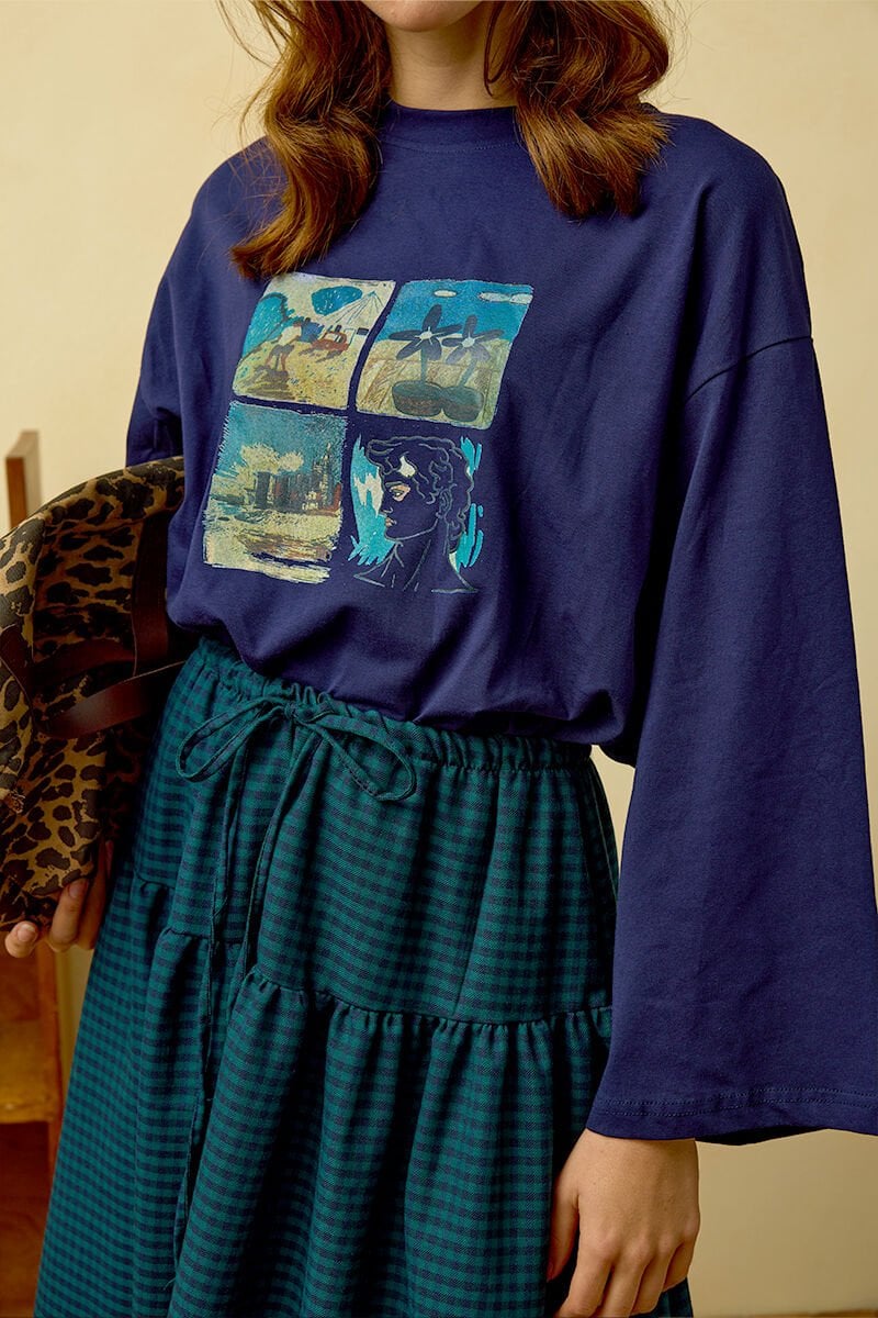 Lacivert Summer Baskılı Basic Body