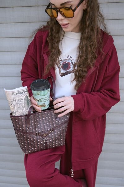 Bordo 3 İplik Basic Hırka