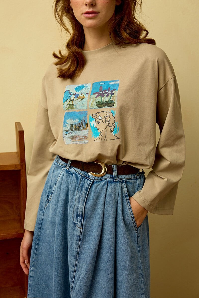 Taş Summer Baskılı Basic Body