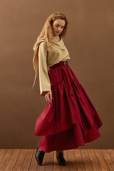 Koton Bordo Bohem Kat Etek