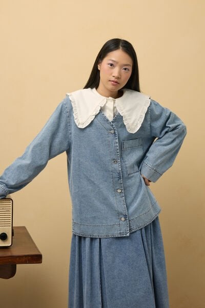 Buz Mavisi Blazer Ceket