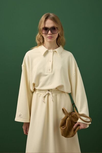 Tereyağ Sarısı 3 İplik Polo Yaka Body