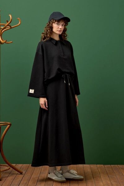 Siyah 3 İplik Polo Yaka Body