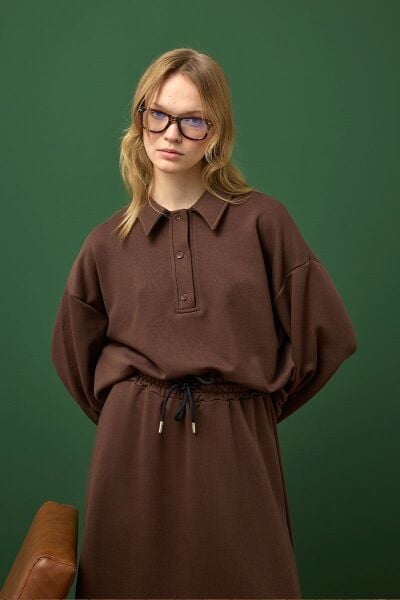 Çikolata 3 İplik Polo Yaka Body