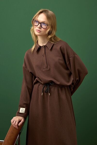 Çikolata 3 İplik Polo Yaka Body