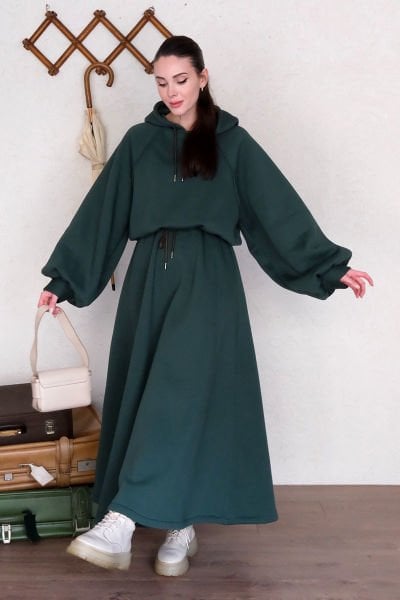 Zümrüt 3 İplik Sweat & Etek Takım