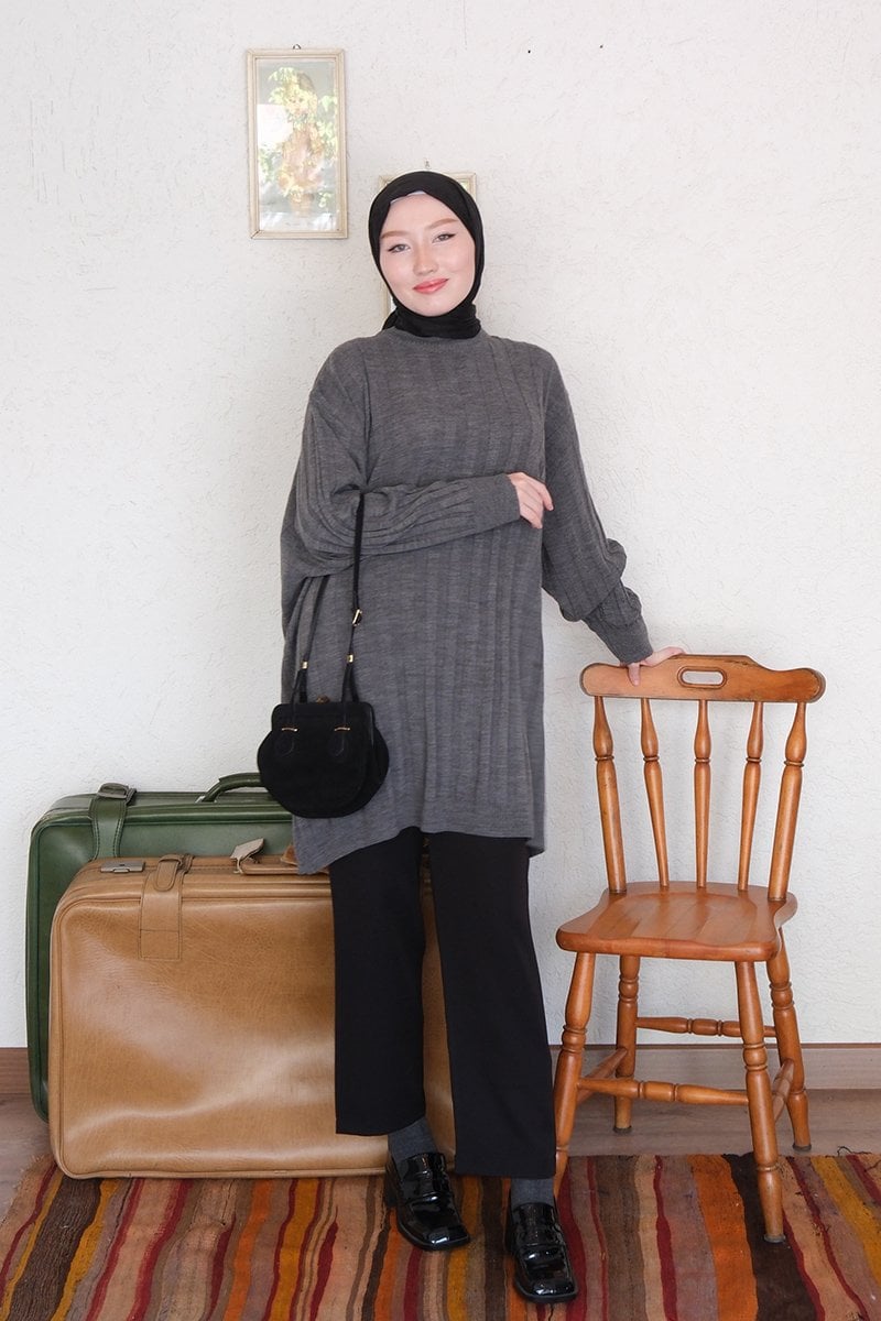 Antrasit Triko Tunik