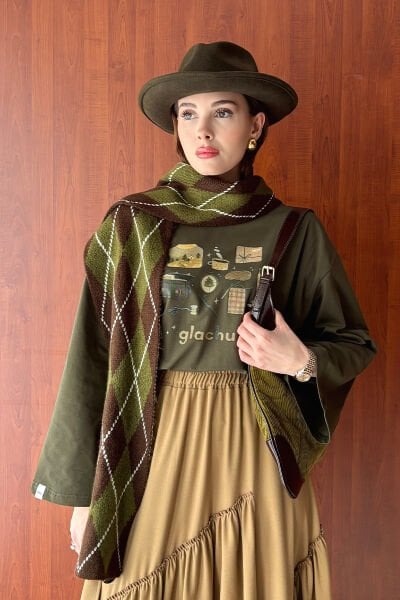 Haki Glochu Baskılı Basic Body