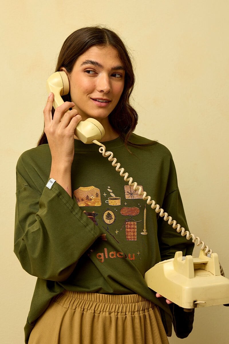 Haki Glochu Baskılı Basic Body