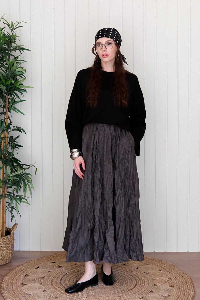 Siyah Body & Antrasit Kraşlı Balon Etek