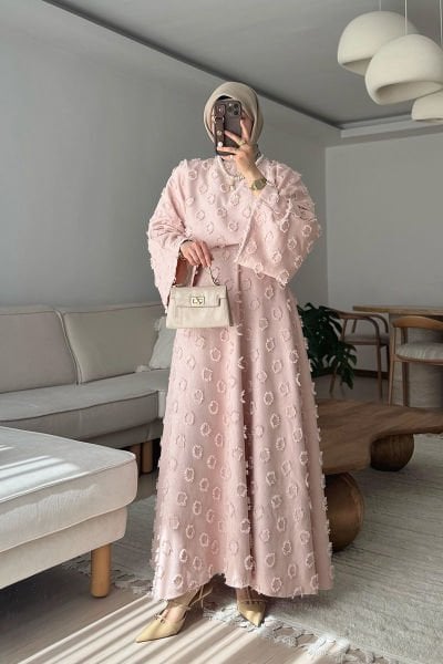 Pudra Püskül Detay Etek Takım / Sema Tektaş