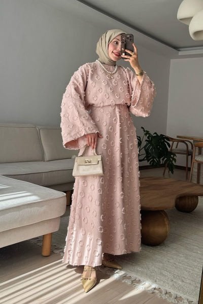 Pudra Püskül Detay Etek Takım / Sema Tektaş