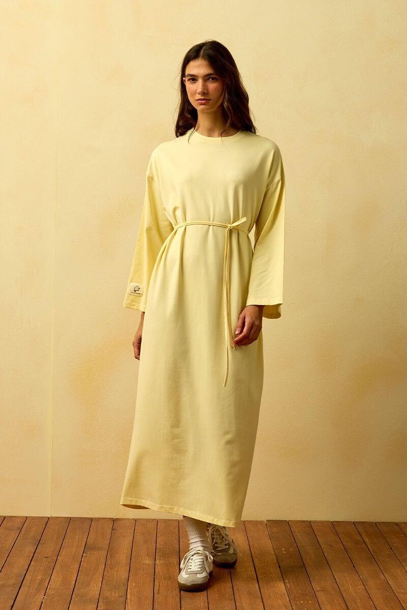 Tereyağ Sarısı Süprem Basic Elbise