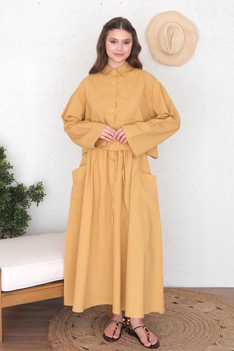 Hardal Cepli Organik Keten Etek