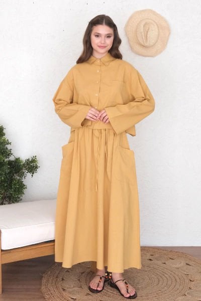 Hardal Cepli Organik Keten Etek