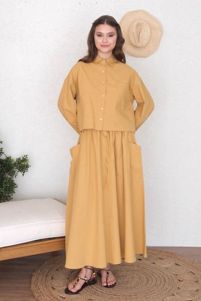 Hardal Cepli Organik Keten Etek