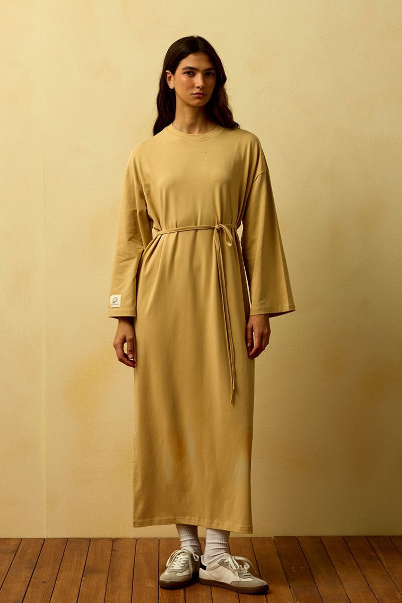 Bej Süprem Basic Elbise