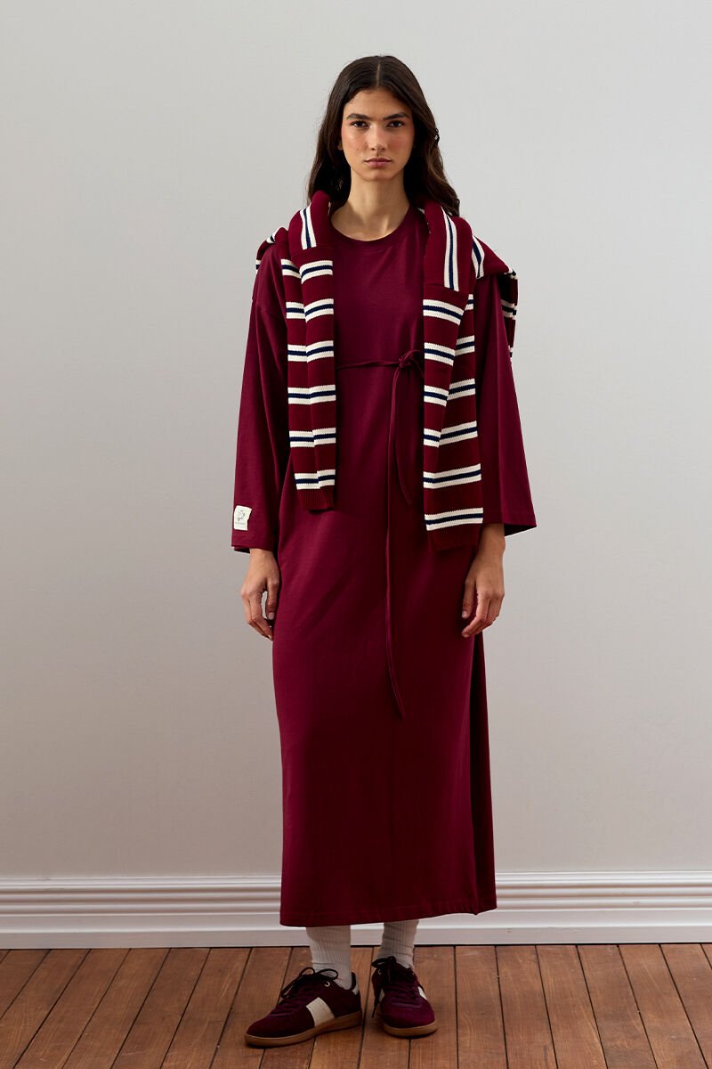 Bordo Süprem Basic Elbise