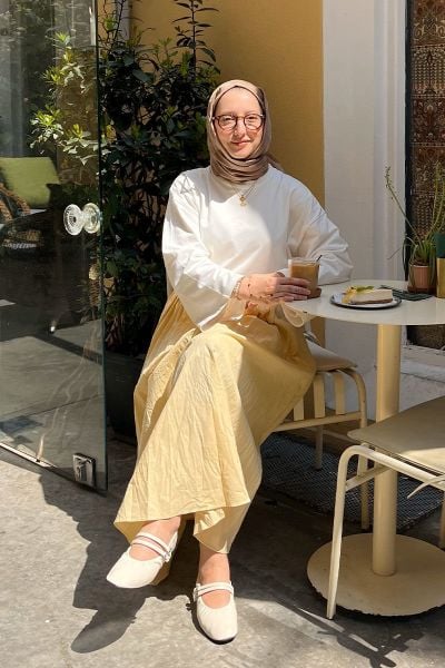 Ekru Body & Tereyağ Sarısı Kraşlı Balon Etek Takım