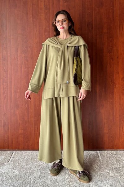 Çağla Oysho Bağlamalı Pantolon Takım