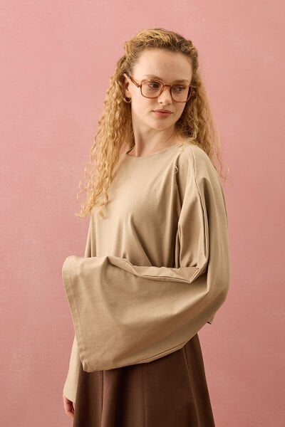 Taş Süprem Yarasa Kol Crop