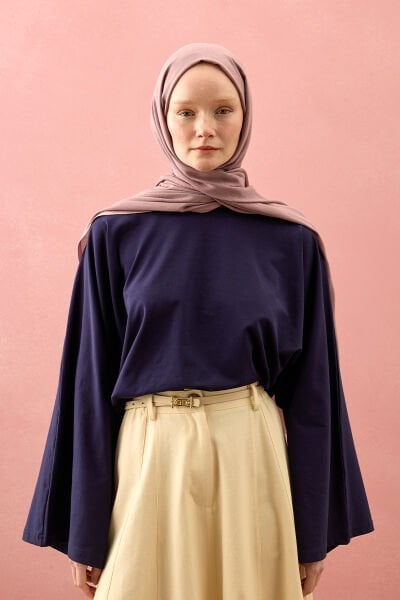 Lacivert Süprem Yarasa Kol Crop