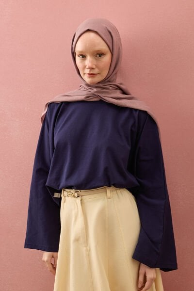 Lacivert Süprem Yarasa Kol Crop