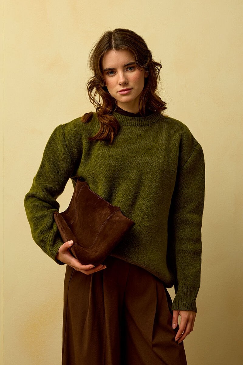 Zeytin Yeşili Triko Kazak