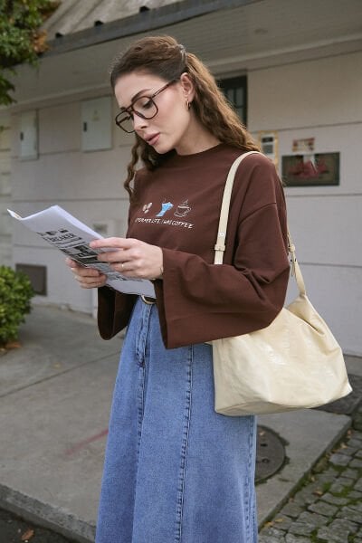 Acı Kahve Coffee Baskılı Basic Body