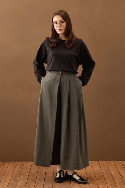 Antrasit Poliviskon Etekli Pantolon