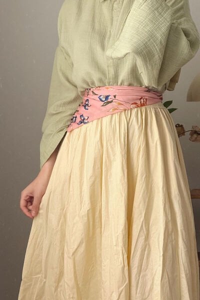 Tereyağ Sarısı Kraşlı Balon Etek