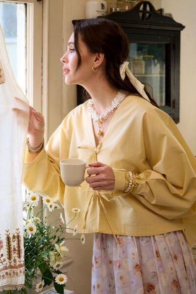 Tereyağ Sarısı 2 Fiyonklu Ceket