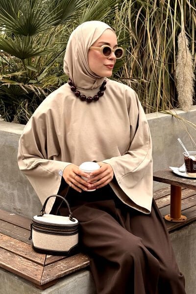 Acı Kahve Poliviskon Etekli Pantolon