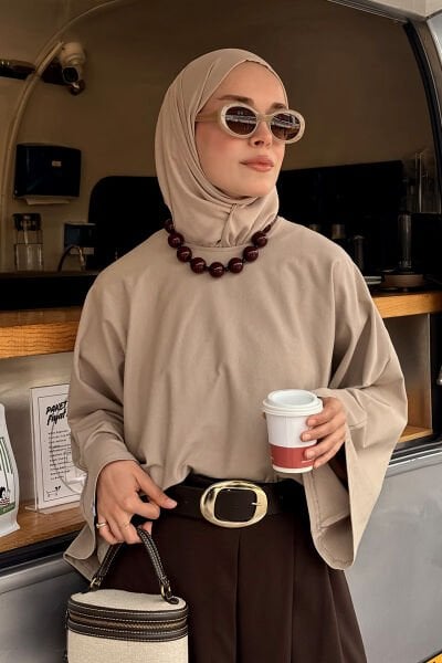 Taş Süprem Yarasa Kol Crop