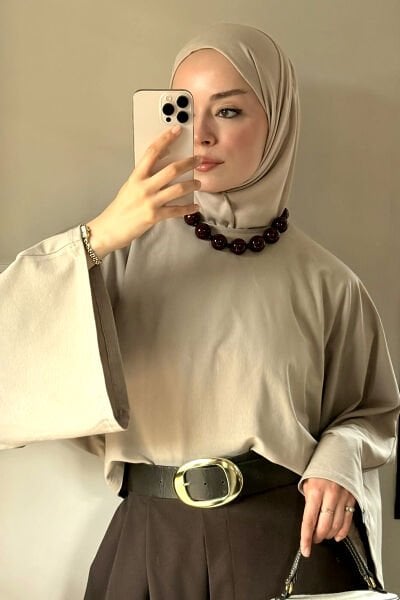 Taş Süprem Yarasa Kol Crop