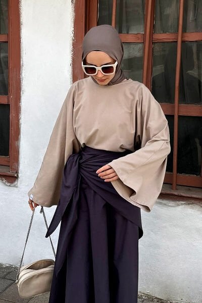 Taş Süprem Yarasa Kol Crop