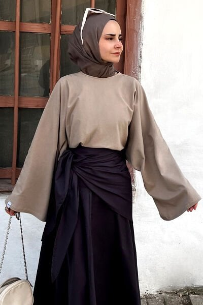 Taş Süprem Yarasa Kol Crop