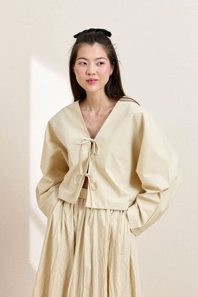 Krem 2 Fiyonklu Ceket